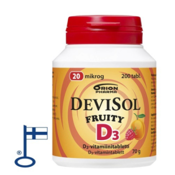 DEVISOL FRUITY 20 MIKROG IMESKELYTABLETTI 200 kpl