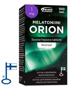 Melatoniini Orion 1 mg suussa hajoava 100 tabl