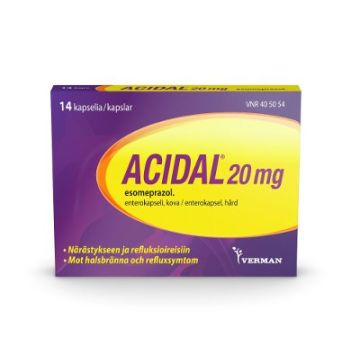 ACIDAL 20 mg enterokaps, kova 14 fol
