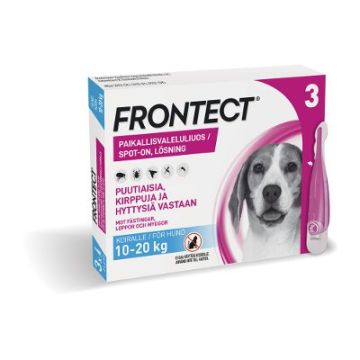 FRONTECT 135,2/1009,6 mg vet paikallisvaleluliuos (koirille 10-20 kg)3x2 ml