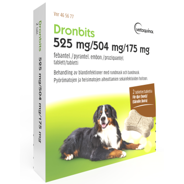 DRONBITS 525 mg / 504 mg / 175 mg vet tabl 2 fol