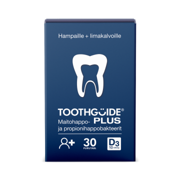 TOOTHGUIDE AIKUISET PLUS MAITOHAPPOBAKT. MAITOHAPPOBAKTEERIVALMISTE 30 KPL