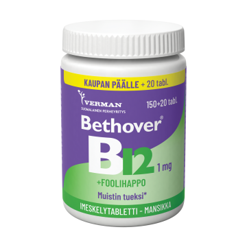 Bethover B12 + Foolihappo Mansikka 150+20 tabl