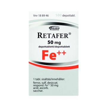 RETAFER 50 mg depottabl 100 kpl
